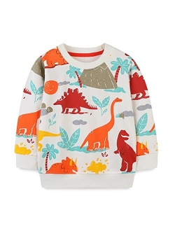 Tkria Little Boys Dinosaur Shirts Toddler Top T-Shirt Rex Dino Baby Sweatshirts Pullover Clothes Toddler T-Shirt