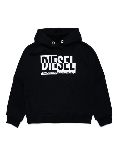 Diesel Kids logo-print cotton hoodie