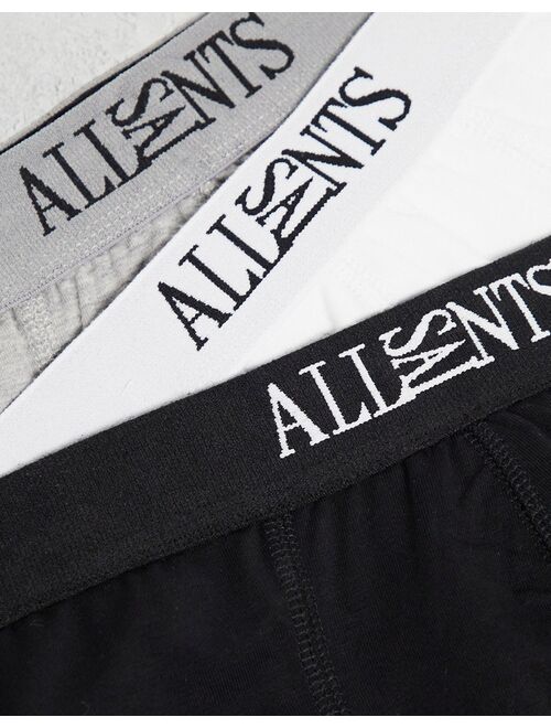 AllSaints 3-pack boxers in white/gray/black