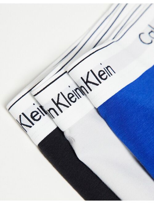 Calvin Klein 3-pack boxer briefs in black, blue and gray