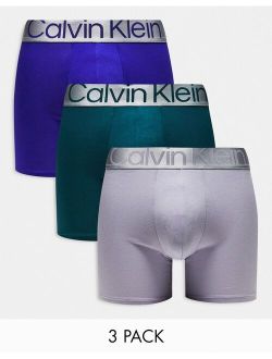 steel 3-pack boxer brief in blue, gray and teal