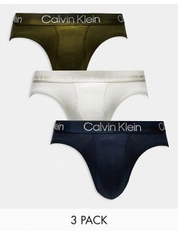 3-pack briefs in navy, khaki and off-white
