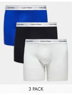 Plus 3-pack boxer briefs in black, blue and gray