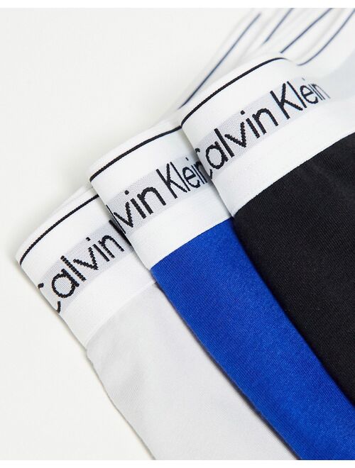 Calvin Klein Plus 3-pack boxer briefs in black, blue and gray