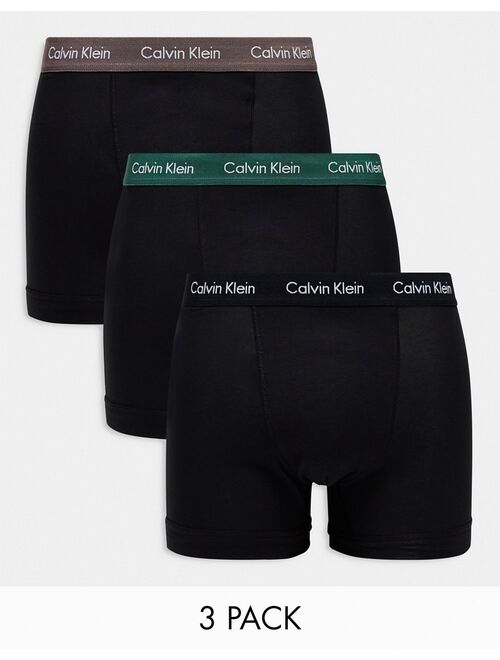 Calvin Klein ASOS Exclusive 3 pack trunks in black