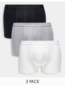 3 pack trunks in black/white/gray