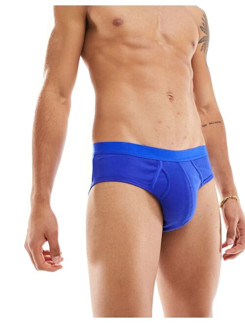 ASOS DESIGN briefs in blue rib