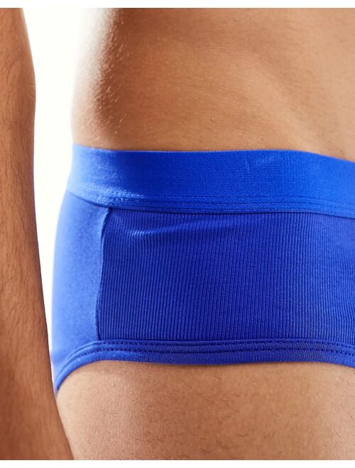 ASOS DESIGN briefs in blue rib