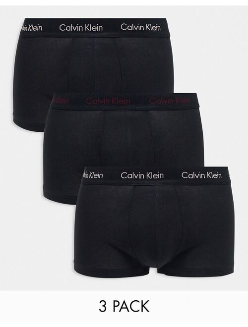 Calvin Klein Cotton Stretch 3 pack low rise boxer briefs in black