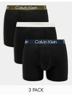 3-pack boxer brief with colored waistband in black