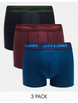 3 pack briefs in black red and blue