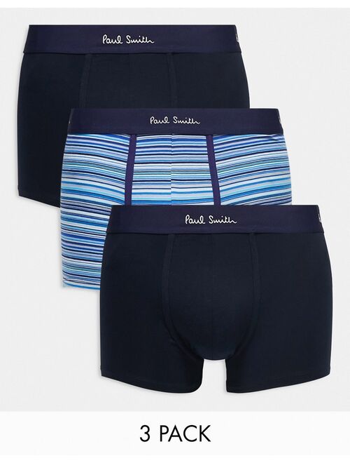 Paul Smith 3 pack trunks in navy and blue