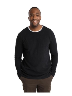 Mens Waffle Crew Neck Long Sleeve Tee Big & Tall