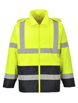 Portwest UH443 Men's Lightweight Hi Vis Reflective Contrast Rain Jacket ANSI Class 3 Yellow/Black