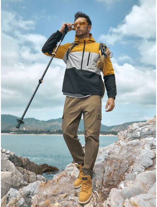 In My Nature Men Deer Embroidery Flap Pocket Side Drawstring Waist Cargo Outdoor Pants