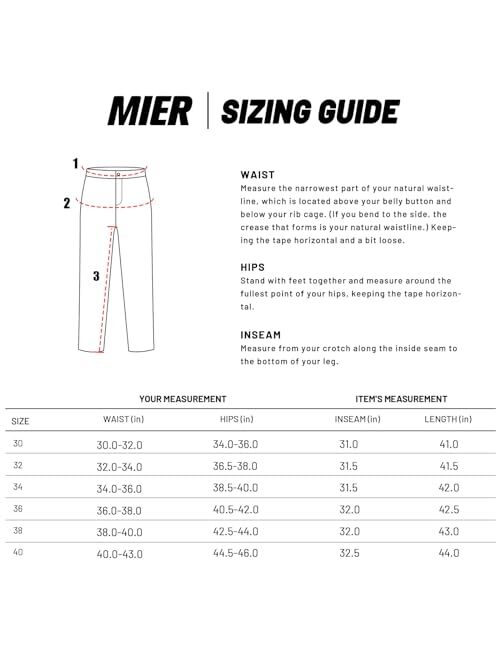 MIER Men's Outdoor Hiking Pants Stretch Ripstop Nylon Travel Pants Lightweight, Quick Dry, Water Resistance