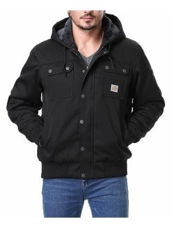 Men's Relaxed Fit Utility Coat Workwear Fleece Lined Multiple Pockets Waterproof Winter Hooded Jacket