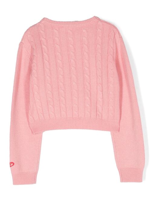 Diesel Kids cable-knit sweatshirt