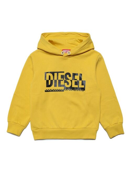 Diesel Kids logo-print cotton hoodie