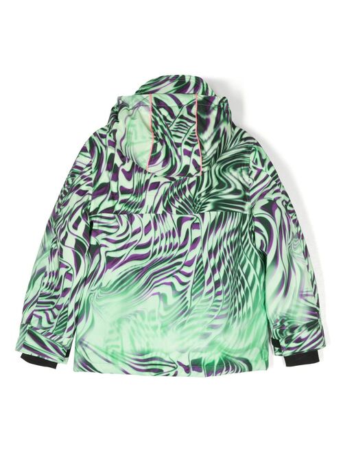 Diesel Kids Jempi-Ski abstract-print hooded jacket