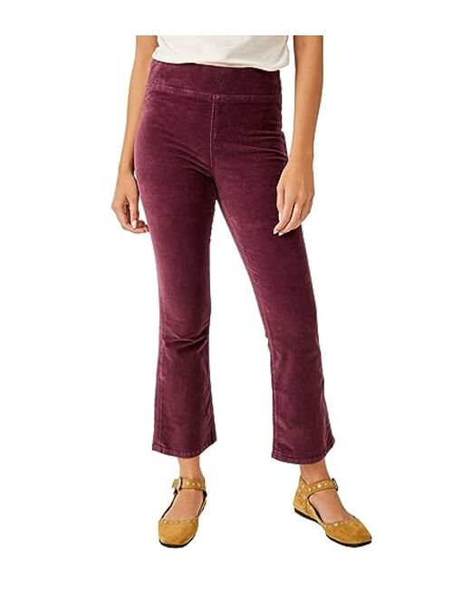 FREE PEOPLE Women's In My Feelings Velvet Crop Slim Flare Pants