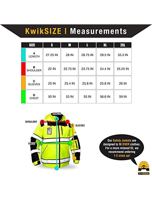 KwikSafety ENFORCER, UNIVERSE & MARSHAL Safety Jacket [ID Pocket & Foldable Hood] Class 3 ANSI Tested OSHA Compliant