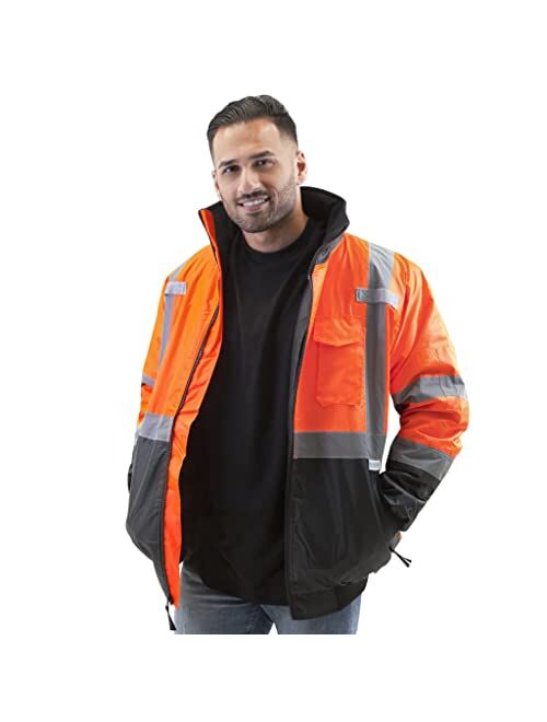 JORESTECH High Visibility Waterproof Bomber Jacket ANSI/ISEA 107-2015 Class 3 Level 2