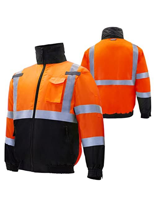 JORESTECH High Visibility Waterproof Bomber Jacket ANSI/ISEA 107-2015 Class 3 Level 2