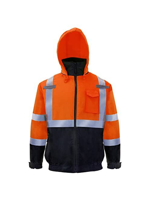 JORESTECH High Visibility Waterproof Bomber Jacket ANSI/ISEA 107-2015 Class 3 Level 2