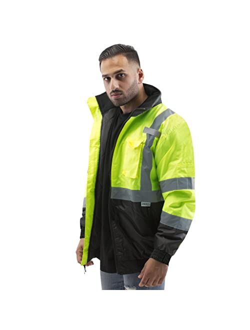 JORESTECH High Visibility Waterproof Bomber Jacket ANSI/ISEA 107-2015 Class 3 Level 2