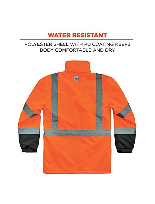 Ergodyne mens Hi-vis - Class 3 Hi Vis Thermal Parka Quilted, Orange, Small US