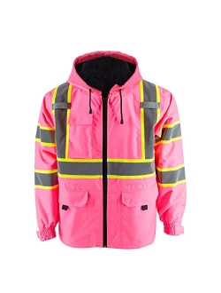 Zuja High Visibility Safety Jacket ANSI/ISEA Standard Reflective Jacket Pocket and Zipper