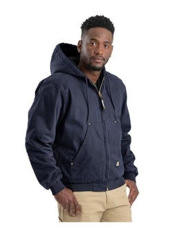 Berne Men's Heartland Washed Duck Hooded Work Jacket