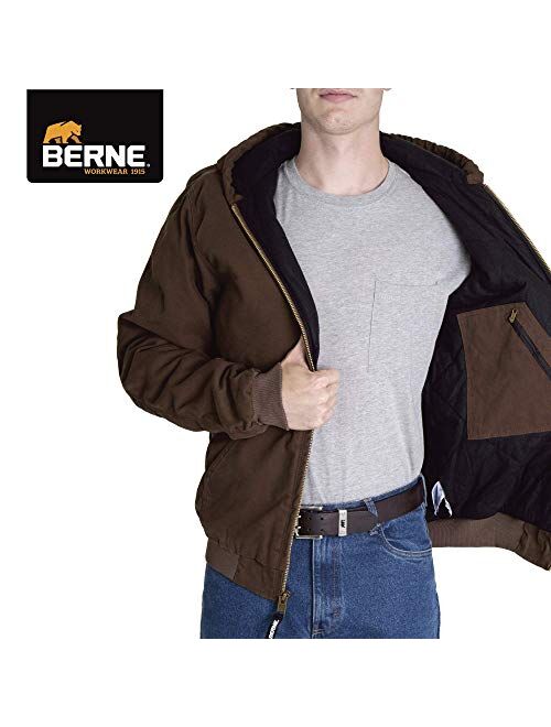 Berne Men's Heartland Washed Duck Hooded Work Jacket