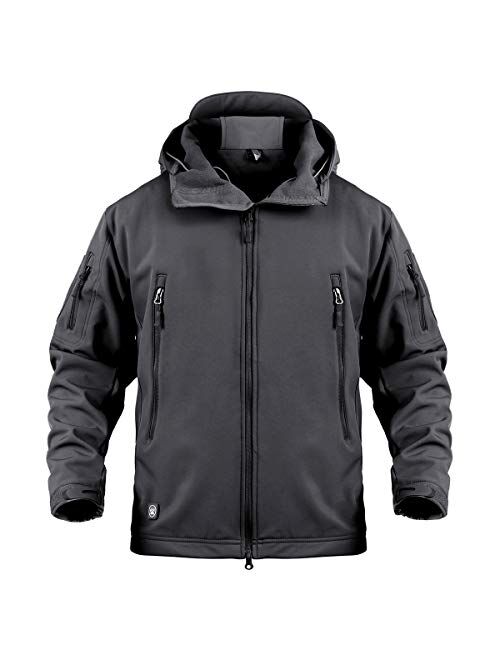 ReFire Gear Men's Army Special Ops Military Tactical Jacket Softshell Fleece Hooded Outdoor Coat