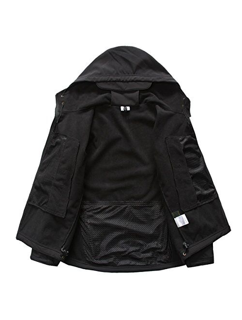 ReFire Gear Men's Army Special Ops Military Tactical Jacket Softshell Fleece Hooded Outdoor Coat