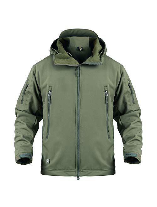 ReFire Gear Men's Army Special Ops Military Tactical Jacket Softshell Fleece Hooded Outdoor Coat