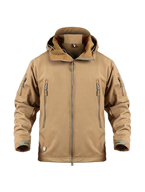 ReFire Gear Men's Army Special Ops Military Tactical Jacket Softshell Fleece Hooded Outdoor Coat