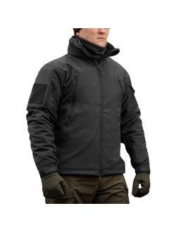 M-Tac Hooded Tactical Jacket Fleece Lined - Water Resistant Softshell Jacket Men