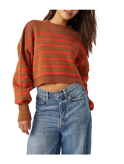 Free People FP Movement Women's Stripe Easy Street Crop Pullover