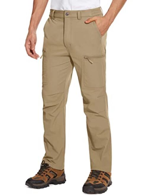 MAGCOMSEN Men's Hiking Pants 6 Pockets,Water Resistant Ripstop Outdoor Pants,Lightweight Quick Dry Fishing Work Pants