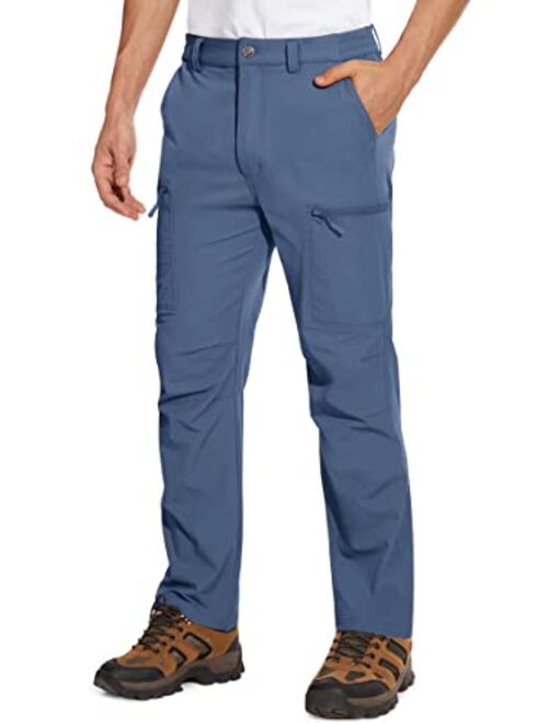 MAGCOMSEN Men's Hiking Pants 6 Pockets,Water Resistant Ripstop Outdoor Pants,Lightweight Quick Dry Fishing Work Pants