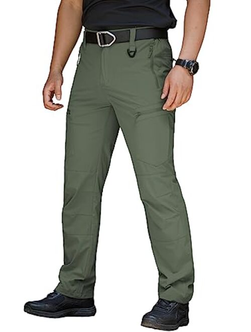 CARWORNIC Men's Lightweight Hiking Pants Quick Dry Stretch Outdoor Travel Tactical Work Cargo Pants with 6 Zipper Pocket