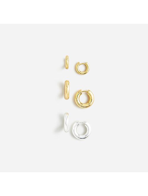 J.Crew Metallic hoop earrings set-of-three