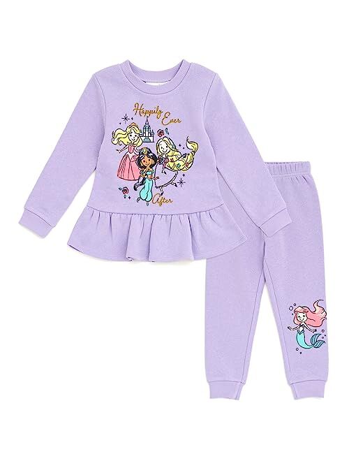 Disney Princess Minnie Mouse Winnie the Pooh Rapunzel Eeyore Piglet Fleece Sweatshirt and Pants Set Infant to Little Kid