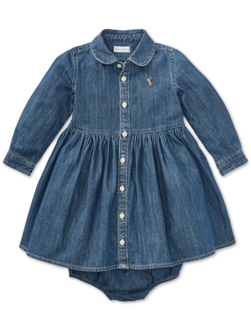 POLO RALPH LAUREN Baby Girls Denim Cotton Shirtdress