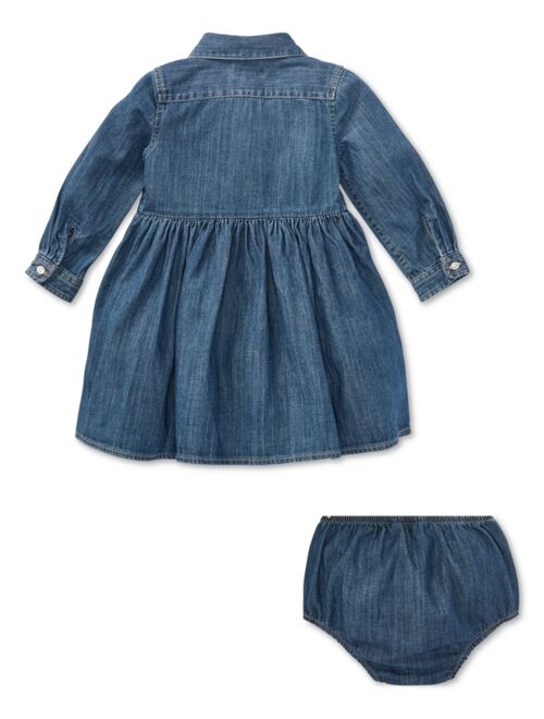 POLO RALPH LAUREN Baby Girls Denim Cotton Shirtdress