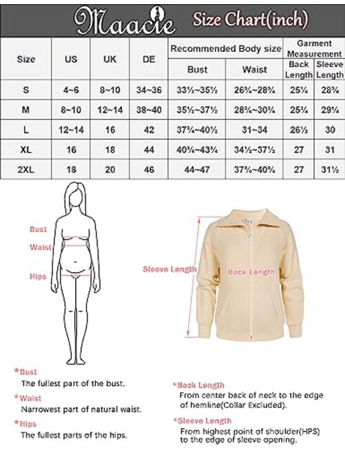 Maacie Maternity Sweatshirts Lapel Half Zip Thermal Fleece Pullover with Thumbholes & Kangaroo Pocket