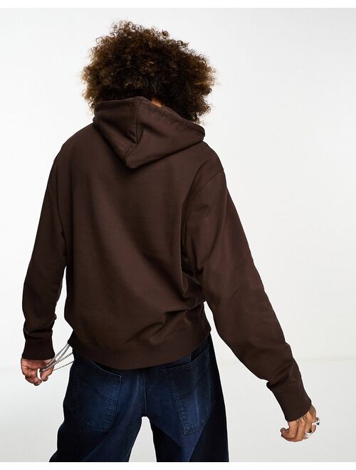 COLLUSION Unisex hoodie with applique in brown