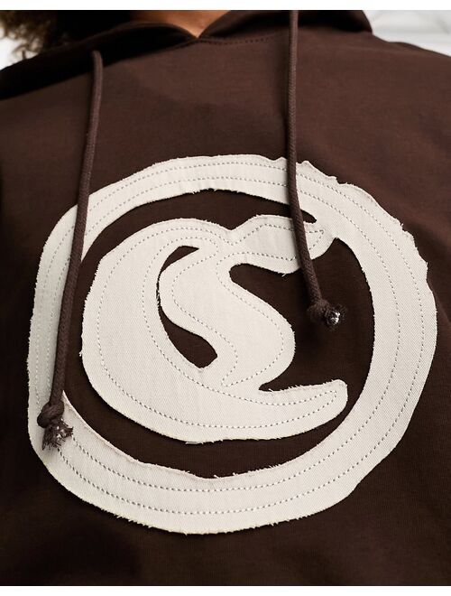 COLLUSION Unisex hoodie with applique in brown